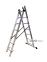 Лестница трехсекционная алюминиевая GTM KME307 3x7 ступеней 1.9-4.07м 0