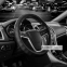 Чехол на руль Carlife 39-41см, кожа, черный, белая резина, один шов SW342L 0