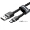 Кабель Baseus Cafule Micro USB 2.4A (0.5m) серый/черный 3