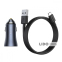 Автомобільний Зарядний Пристрій Baseus Golden Contactor Pro 40W USB+Type-C+Cable Type-C 5A (1м) темно-сірий 5