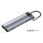 USB-Хаб Baseus Metal Gleam Series 5-in-1 30Hz Version (3xUSB3.0+4KHD+Type-C) серый 7