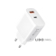 Мережевий зарядний пристрій XO L116 PD30W/QC18W 1USB-C+1USB-A + Lightning кабель білий 0