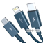 Кабель Baseus Superior Series Fast Charging 3-in-1 (Micro USB+Lightning+Type-C) 3.5A (1.5m) синий 0