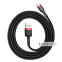Кабель Baseus Cafule Lightning 2.4A (1m) червоний/чорний 9