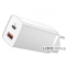 Мережевий Зарядний Пристрій Baseus GaN2 Lite Quick Charger 65W (1Type-C+1USB) білий 3