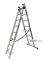 Лестница трехсекционная алюминиевая GTM KME308 3x8 ступеней 2.18-4.88м 0