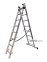Лестница трехсекционная алюминиевая GTM KME308 3x8 ступеней 2.18-4.88м 0