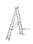 Лестница трехсекционная алюминиевая  GTM KME314 3x14 ступеней 3,8-9,74м 0