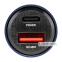 Автомобільний зарядний пристрій Brevia ePower DualCharge 45W 1xUSB-C+1xUSB-A, прозорий синій 0