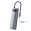 Type-C-Хаб Baseus Metal Gleam Series 8-in-1 Multifunctional (Type-C to HDMI*1+USB3.0*3+PD*1+RJ45*1+SD/TF*1) сірий 2