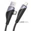 Кабель Hoco U95 2in1 Freeway 2in1 USB to Type-C+Lightning PD 60W (1.2м) чорний 2