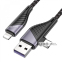 Кабель Hoco U95 2in1 Freeway 2in1 USB to Type-C+Lightning PD 60W (1.2м) чорний 4