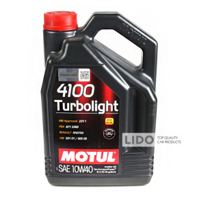 Моторное масло Motul Turbolight 4100 10W-40, 4л (109462)