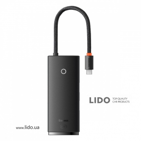 USB-Хаб Baseus Lite Series 6-in-1 (Type-C to HDMI + 2xUSB 3.0 + Type-C + SD/TF) черный