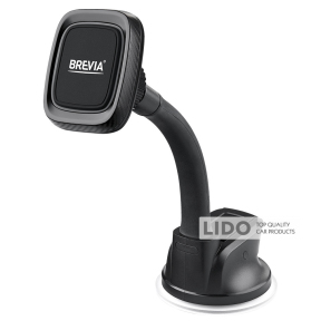 Держатель телефона автомобильный Brevia FlexArm MagHold с присоской, гибкий 163мм, 4 магнита, черный