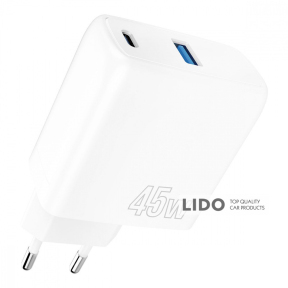 Мережевий зарядний пристрій Proove Silicone Power 45W (Type-C + USB) білий