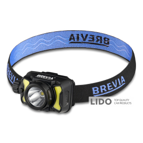 Ліхтар налобний Brevia 550Lm, 3W CREE XPG+COB, 1200mAh/3xAAA, білий/червоний