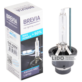 Ксенонова лампа Brevia D4S +50%, 4300K, 42V, 35W PK32d-2, 1шт