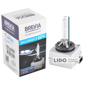 Ксенонова лампа Brevia D3S +50%, 4300K, 42V, 35W PK32d-6, 1шт
