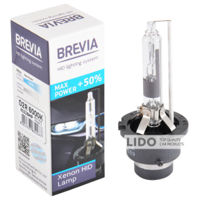 Ксенонова лампа Brevia D2R +50%, 6000K, 85V, 35W PK32d-3, 1шт