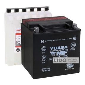 Акумулятор МОТО Yuasa 12V 31.6Ah High Performance MF VRLA Battery AGM (сухозаряжений) YIX30L-BS
