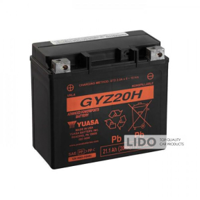 Акумулятор МОТО Yuasa 12V 21,1Ah High Performance MF VRLA Battery GYZ20H [+ -]