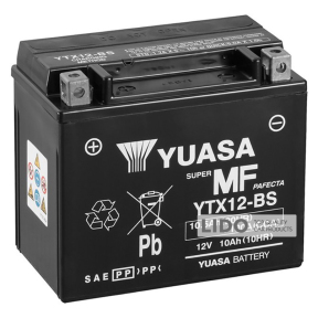 Акумулятор МОТО Yuasa 12V 10,5Ah  MF VRLA Battery (сухозаряжений) YTX12-BS [+ -]
