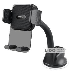 Держатель телефона автомобильный Brevia FlexArm СrystalHold с присоской, гибкий 163мм, для 4.7-6.8