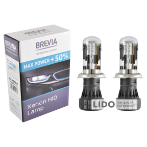 Биксеноновая лампа Brevia H4 +50%, 4300K, 85V, 35W P43t-38 KET, 2шт