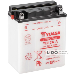 Акумулятор МОТО Yuasa 12V 12,6Ah  YuMicron Battery (сухозаряжений) YB12A-A [+ -]