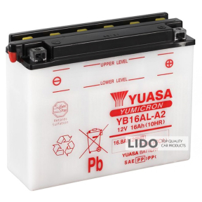 Акумулятор МОТО Yuasa 12V 16,8 Ah YuMicron Battery (сухозаряжений) YB16AL-A2 [- +]