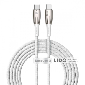 Кабель Baseus Glimmer Series Fast Charging Type-C to Type-C 100W (2m) білий