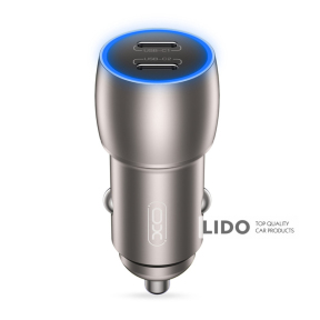 Автомобільний зарядний пристрій XO CC51 PD40W Metal Intelligent Dual + Lightning кабель