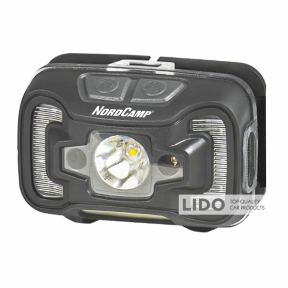 Ліхтар налобний Nord Camp 260Lm, 5W CREE XTE+COB, 3xAAA, з сенсором білий/червоний