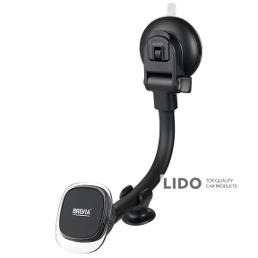 Держатель телефона автомобильный Brevia FlexArm+ СrystalMag с присоской, гибкий 264мм, 4 магнита, черный