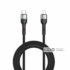 Кабель Winso Pro Type-C to Lightning 30W TPE+плетіння 1,2м чорний