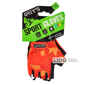 Велоперчатки детские Grey's с короткими пальцами и гелевыми вставками, красно-черные (размер 9-10) GR18733