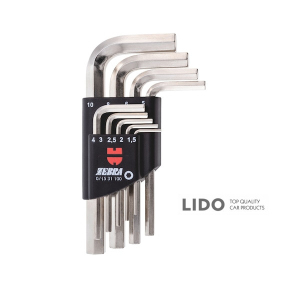 Набір ключів Wurth Zebra Г-подібних HEX, SW 1,5-10мм 9шт