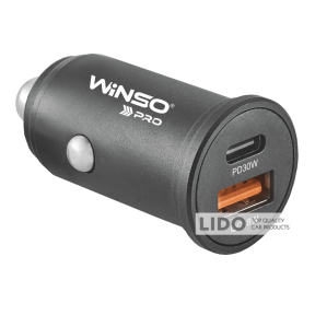Автомобільний зарядний пристрій Winso PRO 48W 1xUSB-C+1xUSB-A, metal
