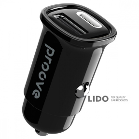 Автомобильное зарядное устройство Proove Flash 30W (Type-C+USB) черный