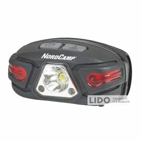 Ліхтар налобний Nord Camp 250Lm, 5W LED, 850mAh, з сенсором білий/червоний