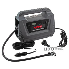 Компресор автомобільний VOIN 116psi/10А/25л/AC /DC/Автостоп