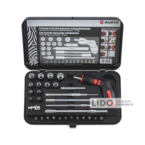 Набор торцевых головок и отверток Wurth с пистолетообразной трещоткой 37шт