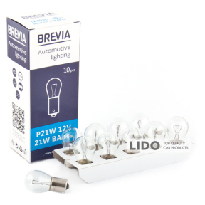 Лампа накаливания Brevia P21W 12V 21W BA15s CP, 10шт
