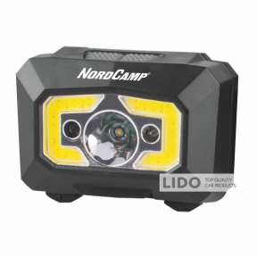 Ліхтар налобний Nord Camp 280Lm, 3W XPE+ COB, 1200mAh, з сенсором білий/червоний