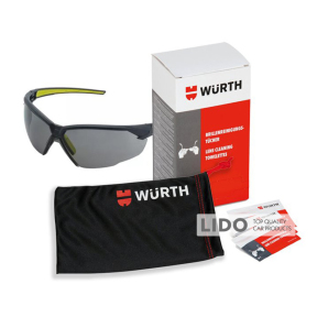 Окуляри захисні Wurth Nashira затемнені набір з чохлом та серветками
