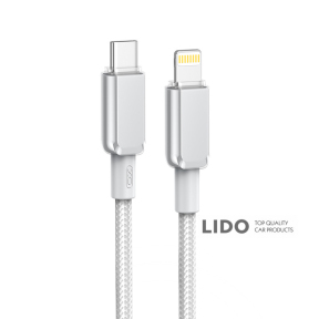 Кабель XO PVC Shiny Colorful Type-C to Lightning 27W 1м білий