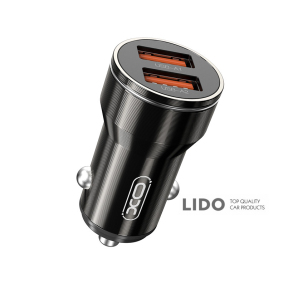 Автомобільний зарядний пристрій XO CC48 Smart Dual USB Metal чорний
