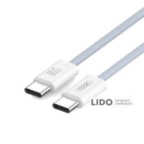 Кабель XO Woven Style Type-C to Type-C 60W 1м синій