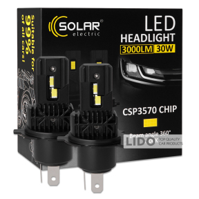 Автолампа Solar LED H4 12/24V 30W 3000Lm 6500K CSP3570 2шт